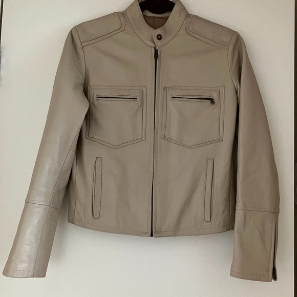 Vera pelle leather jacket 100 viscose Size S - Picture 3 of 9